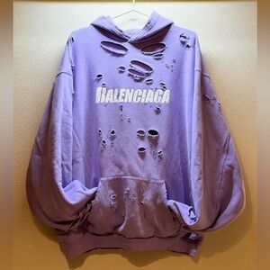 Balenciaga Purple Unifit Logo Hoodie